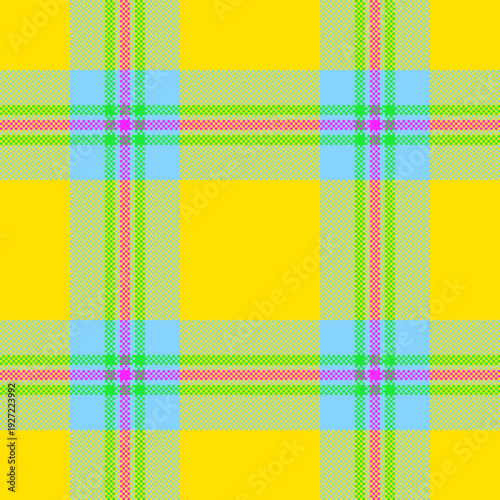 Advertising texture textile seamless, book background tartan pattern. Artwork vector plaid check fabric in radioactive and cyan colors.