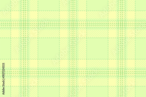 Tartan textile design. Seamless check pattern in pastel green and yellow. Ideal for fabrics, backgrounds, crafts,  graphic projects needing a classic texture.