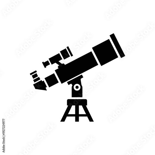 Telescope on Tripod Stand Outdoors.