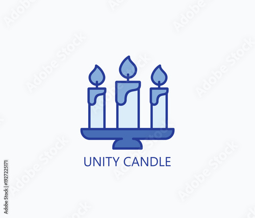 Unity Candle Icon Or Logo Isolated Vector Illustration