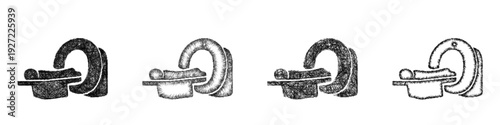 Sketch ct scan icon design set