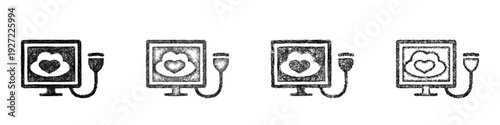Sketch ultrasound icon design set