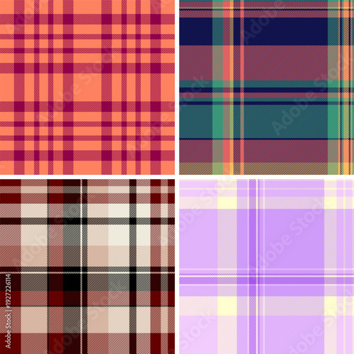 Plaid set created for digital spring mockups. Ideal for online shops, e-commerce, and printable seasonal projects. Vector files adapt resolutions.