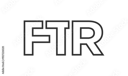 FTR logo design template with strong and modern bold text. Initial based vector logotype featuring simple and minimal typography. Trendy company identity.