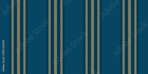 Hged vector textile background, strip stripe texture seamless. Hustomizable fabric vertical lines pattern in cyan and dark colors.
