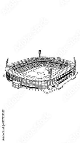Large Stadium with Seated Spectators.