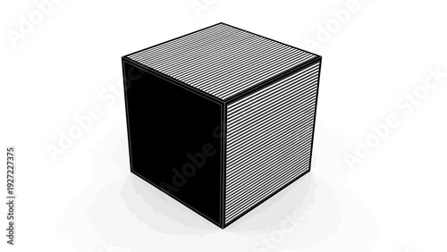 Black Cube with Perforated Metal Side.