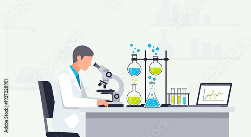 Scientist working in laboratory setting.