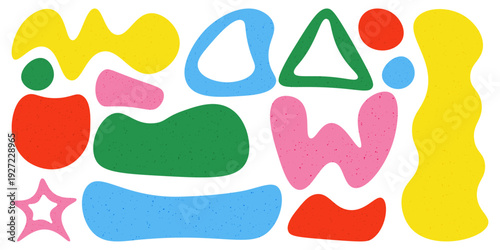 Abstract grainy color shapes for design. Vector illustration