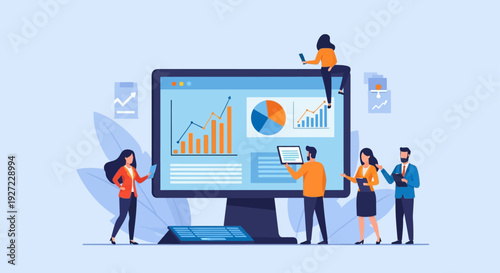 People working on a large computer.