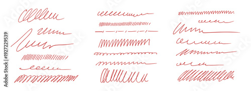 Pen scratch underline with scribble doodle squiggle for random squiggly effect. Line messy sketch with circle pencil stroke for element isolated vintage. Thin drawing pen with texture scribble