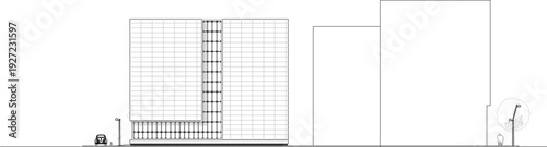 Modern high-rise building elevations with glass facades, hexagonal floor plans, technical site surveys, topographic land maps, and regional maps.