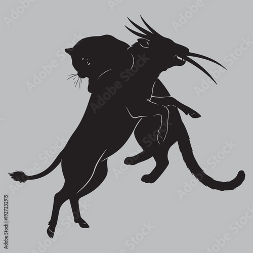 babirusa tusk clash ambush silhouette vector design art and illustration