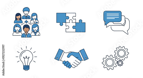 Business partnership and teamwork icons.