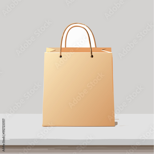 White Shopping Bag with Handles and Tissue.