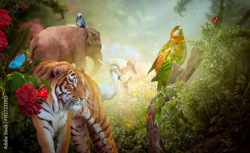 Εκτύπωση καμβά World Wildlife day or Earth day concept