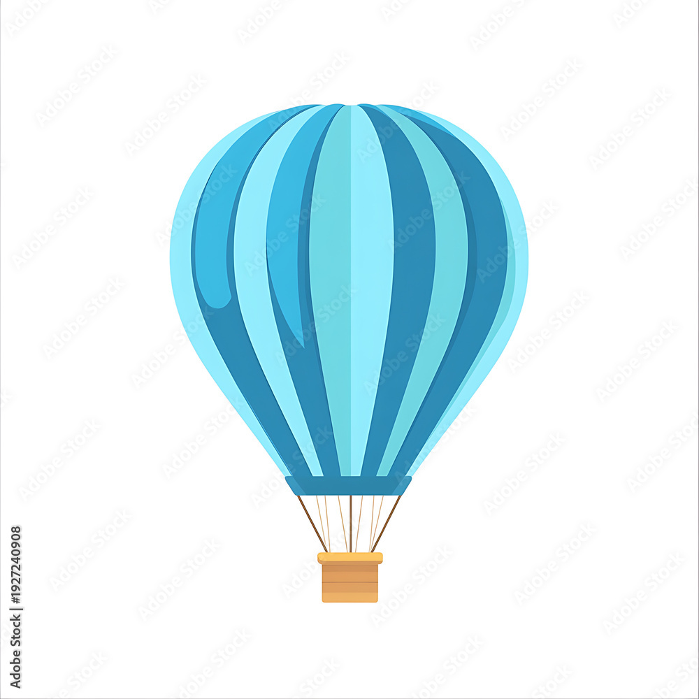 Fototapeta premium Blue Hot Air Balloon Icon Illustration
