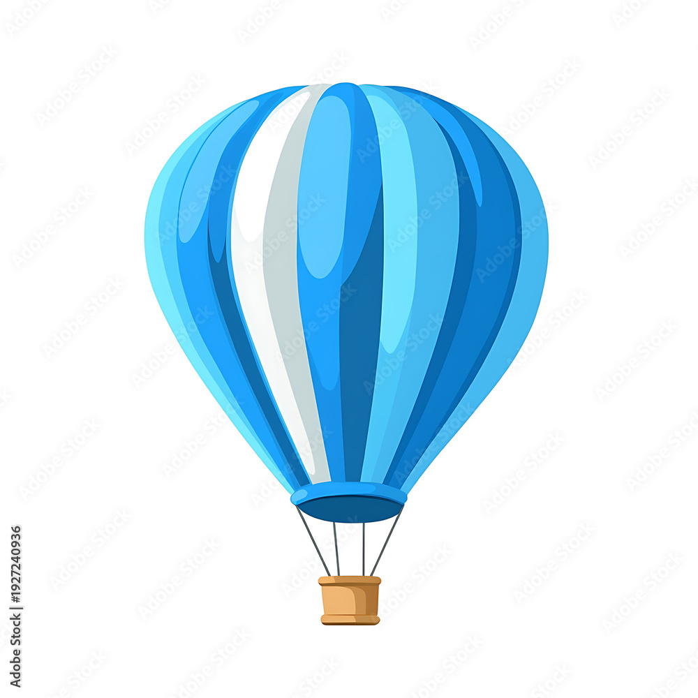 Fototapeta premium Blue Hot Air Balloon Vector Symbol