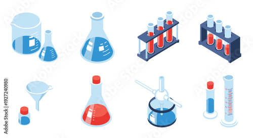 Laboratory equipment icons for scientific research and experimentation.