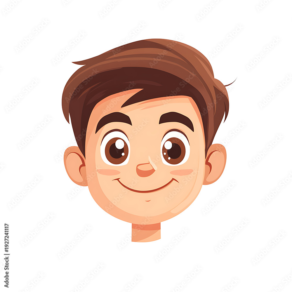 Obraz premium Smiling Man with Shiny Brown Hair Icon