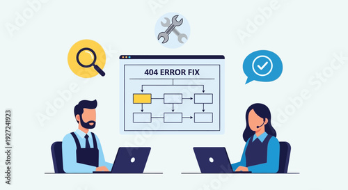 Dedicated technical support team collaborating to analyze and implement an error fix, ensuring seamless online user experience and effective troubleshooting solutions