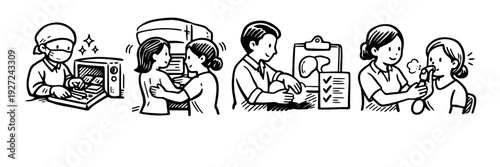 Healthcare professions: doctors and medical equipment in action