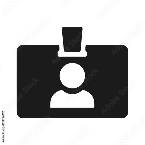 Employee ID Badge, Corporate Identity, Professional Access, Solid Black Icon Set Vector Illustration