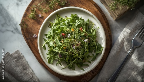 Wallpaper Mural An aerial view of an arugula salad Torontodigital.ca