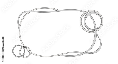 Abstract line art illustration of tangled string or wire design