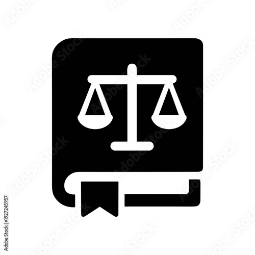 Law, legal justice, legal document, symbol of law, legal protection, solid black icon vector illustration