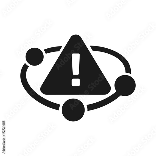 Business Risk Alert, Crisis Management, Emergency Response, Solid Black Icon Set Vector Illustration