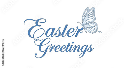 Elegant easter greetings with butterfly and floral design