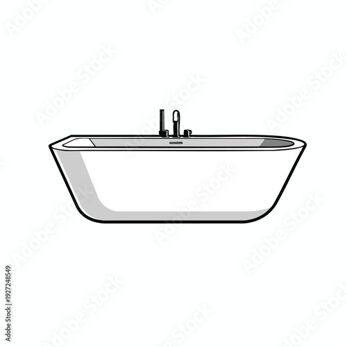 Simple Bathroom Tub Illustration
