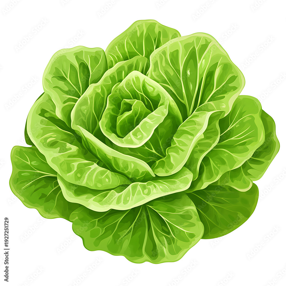 Obraz premium Nutritious Organic Lettuce Salad Vector Illustration