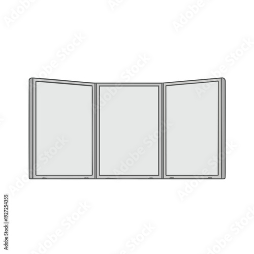 Modern Triple Pane Window with Clear Glass and White Frame for Home or Office