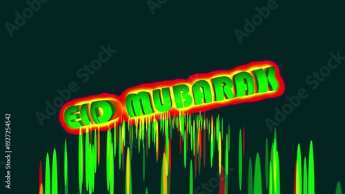 Eid Mubarak Text Animation Footage 4K, Festive Greeting Motion