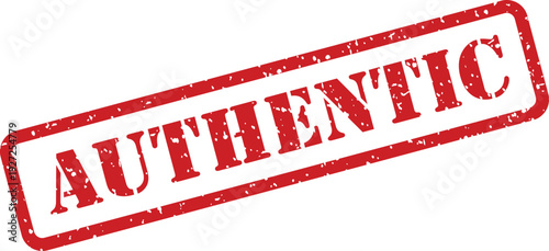 The word AUTHENTIC is clearly displayed in a vibrant red distressed stamp effect on a clean white background