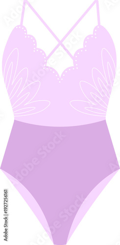 Lace swimsuit. Retro female fashion summer wear