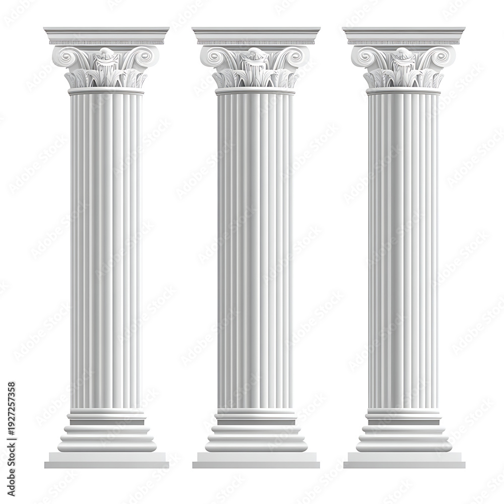 Obraz premium Classic Greek Columns in Vector Isolation