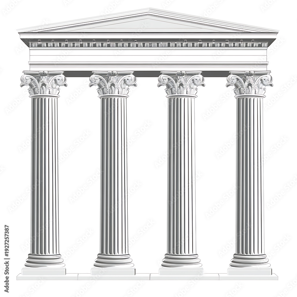 Obraz premium Ancient Greek Columns Vector Illustration Isolated