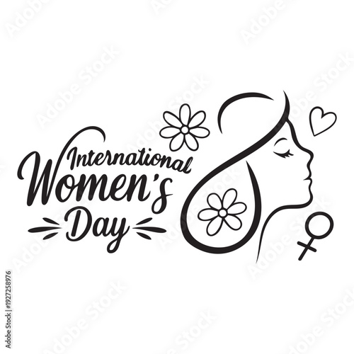 International Women’s Day Floral Silhouette Illustration
