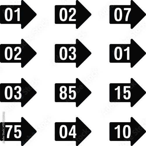 A visual representation of directional arrows with numerical values