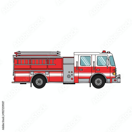 Modern Fire Truck Vehicle for Emergency Response and Firefighting