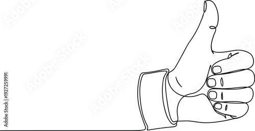 Thumbs Up Hand Line Art - Minimalist Like Gesture Vector