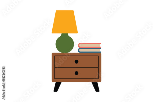 Minimalist Desk Lamp with Green Base and Orange Shade