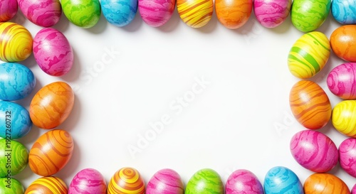 Easter day 2026 celebration with colorful easter eggs border