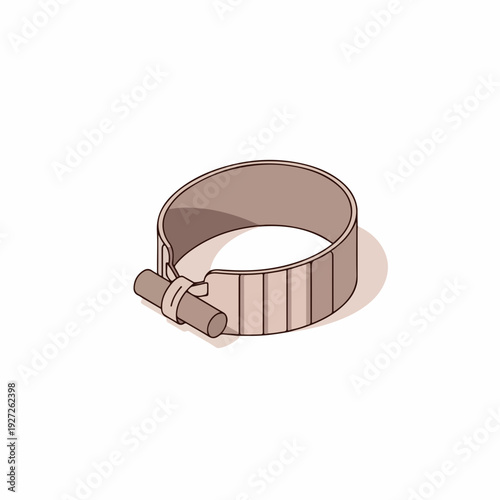Obraz na plátně Isometric Illustration Hose Clamp Fastener Tool Component Detailed Equipment