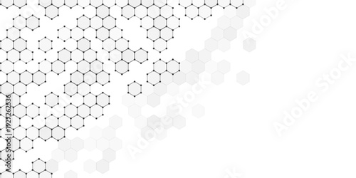 Vector illustration of hexagons pattern. Geometric abstract background with simple hexagonal elements. Creative idea for medical  technology or science design