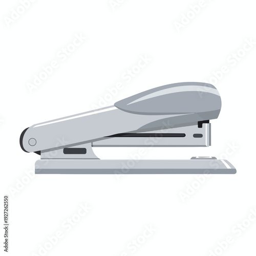 Gray Stapler on White Background