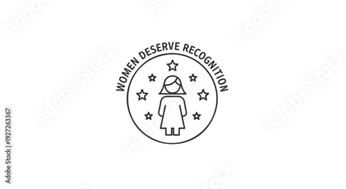 Women empowerment icon, Women deserve recognition symbol